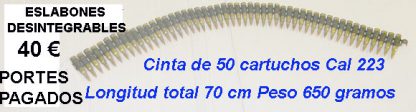 CINTA CAL 223 DESINTEGRABLE de 50 CARTUCHOS