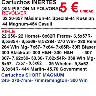 Cartuchos Inertes 5€