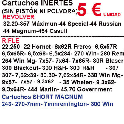 Cartuchos Inertes 5€