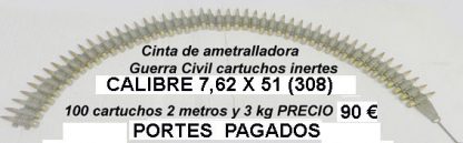 CINTA CAL 7,62x51 de 100 CARTUCHOS